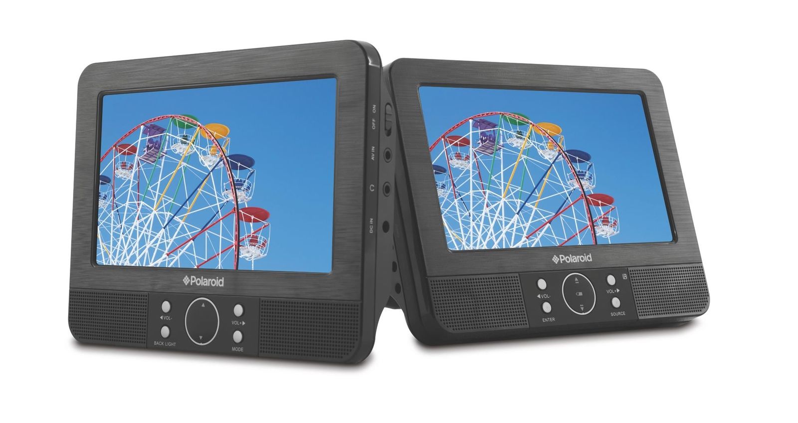 Polaroid PDVD16309B 9" Dual Screen Portable DVD Player (Black) B+ eBay